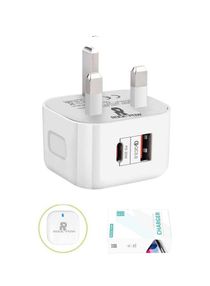20W USB Type C Fast Charger for iphone13 PD Dual Port Power Delivery 3.0 Adapter Plug white 