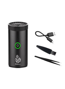 New Style USB Type-C Power Rechargeable Incense Burner Black 14x6x6cm 