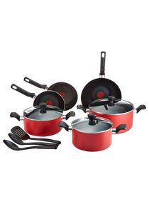 12-Piece Super Cook Non Stick With Thermo-Spot Cooking Set Red/Black 24cm 