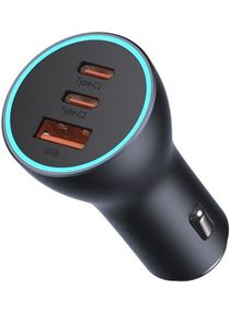 65W Fast Car USB Charger Adapter 3 Ports Car Mobile Phone Fast Charging Socket Plug with PD USB C Port & Quick Charge 3.0 Compatible with iPhone 14 Pro Max/14 Pro/13 Pro, iPad Pro, MacBook Black 