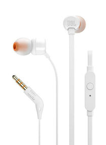 Tune 110 Wired In-Ear Headphones - Deep Pure Bass - 1-Button Remote - Tangle Free Cable - Ultra Comfort Fit White 