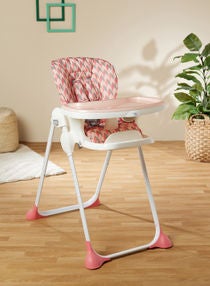 Ultra Compact Baby Feeding High Chair Lightweight And Foldable With Multiple Recline Modes Suitable For Babies For 6 Months To 3 Years Pink 