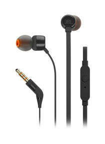 Tune 110 Wired In-Ear Headphones - Deep Pure Bass - 1-Button Remote - Tangle Free Cable - Ultra Comfort Fit Black 