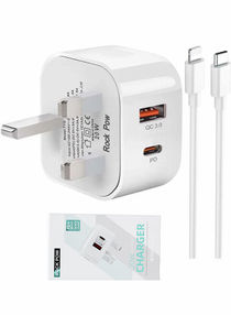 20W USB Type C PD 3.0 Power Adapter Wall Charge and Lead Charging with Phone Fast Charger USB C Plug and Cable 1M,  for iPhone 12/12 Pro/12 mini/12 Pro Max/11 Pro Max SE 2020 X XR XS 8 iPad White 