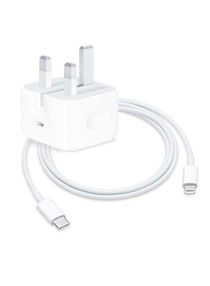2 in 1 Pack of 20W USB-C Power Adapter and USB-C  to Lightning Cable 1m white 
