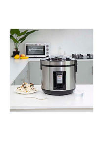 Rice Cooker With Non Stick Inner Pot Stainless Steel Body and Plastic Steamer Cook/Steam/Keep Warm Functions 1.8 L 700 W GRC4330 Silver/Black 