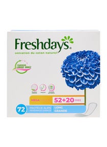 Pantyliners Long 72 Pads White 