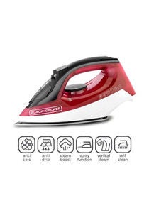Steam Iron with Non-Stick Soleplate/Anti-Drip/Anti-Calc/Self Clean Function 300 ml 1600 W X1550-B5 Red/Black/White 