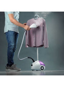 Garment Steamer, 2000W Vertical Steamer, GGS25022N | Portable, Fast Heat Clothes Steamer | Dual Steam Levels | 1.5L Large Water Tank | Perfect for All Types Of Clothes 1.8 L 2000 W GGS25022N White,Violet 