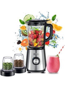 Glass Blender Smoothie Maker With Grinder Mill, Chopper Mill, Ice Crush Function 2 L 1000 W BLM45.720SS Silver/Clear/Black 