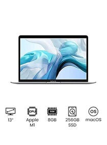 MacBook Air With 13-Inch Display, Apple M1 Chip With 8-Core Processor and 7-Core Graphics /8GB RAM/256GB SSD/Integrated Graphics/Mac OS/English-Arabic Keyboard English/Arabic Silver 