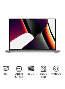 MacBook Pro (2021) With 16-Inch Liquid Retina XDR Display Apple M1 Pro Chip With 10‑Core CPU And 16‑Core GPU/16GB RAM/512GB SSD/English Keyboard English Space Grey 
