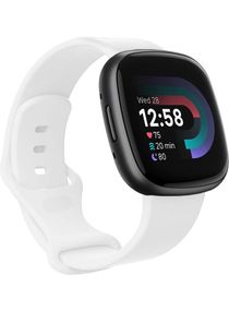Fitbit Versa 4 Band / Fitbit Sense 2 Band Soft Silicone Replacement Strap Watch Band Sport Wristband White 