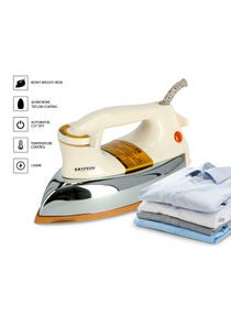Automatic Dry Iron With Non-Stick Golden Teflon Soleplate & Adjustable Thermostat Control Indicator Light 2.1 kg 1200 W KNDI6032N-A White 