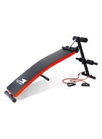 Sit Up Exercise Bench With Spring Resistance Band 130 x 15 x 32cm 