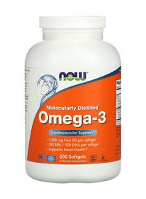 Omega-3 1000mg, Epa / 120 Dha, Molecularly Distilled, Cardiovascular Support, 500 Softgels 