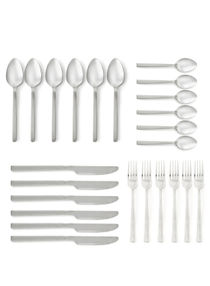 16 Piece Cutlery Set - Made Of Stainless Steel - Silverware Flatware - Spoons And Forks Set, Spoon Set - Table Spoons, Tea Spoons, Forks, Knives - Serves 4 - Design Silver Antila 