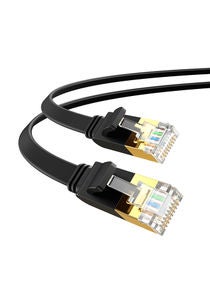 Ethernet Cable Cat7 High Speed Flat GB RJ45 LAN 10GBPS Shielded Internet Network Patch Cord Compatible for Gaming PS5/PS4/PS3 XBOX PC Laptop Modem Router PC-10M Black 