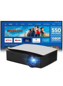 Android 9.0 Tv 1080P 550 Ansi/Screen Size To 250 Inch For Small Big Room Download App Bluetooth Wifi Home Theater Outdoor Gaming Projectors With Hdmi/Usb/Av Ports 92 Black 