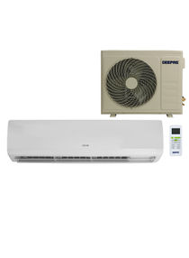 Split Type Air Conditioner - Ergonomic Design with Led Display | Multiple Speed, Turbo Cooling & Auto Restart | Washable Filter | 18000 BTU | Remote Included 1.5 Ton AIR CONDITIONER White 