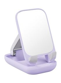 Seashell Series Folding Stand With Mirror Adjustable Cell Phone Holder Purple 