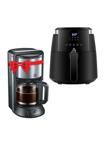 Air Fryer 4 Liters With Digital Control Panel Display, 8 Preset Programs Built-In Preheat Function with Free coffee maker 4 L 1500 W EVKA-AF4008D Black 