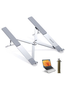 Laptop Stand Aluminum Alloy Adjustable Eye Level Ergonomic Height Laptop Riser Holder Compatible for MacBook Pro 2021 Air Chromebook and More Storage Bag Included White 