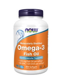 Omega-3, Molecularly Distilled Softgels Cardiovascular Support 180 Epa /120 Dha, 200 Softgels 