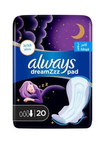 Dreamzz Pad Maxi Thick, Night Long Sanitary Pads With Wings, 20 Pieces 